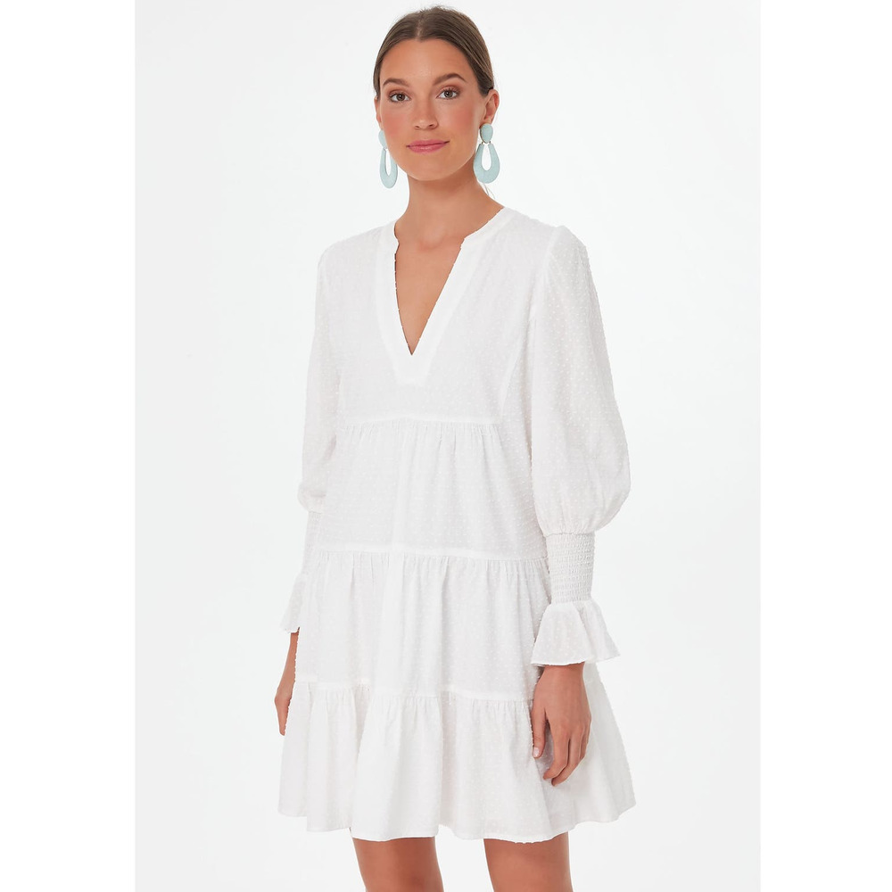 Pomander Place Kenzo Mini Dress White Swiss Dot Cotton Size Medium